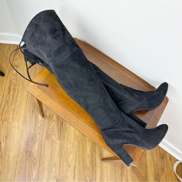 UNISA Black Faux Suede Over the Knee Heeled Boots Size 9M