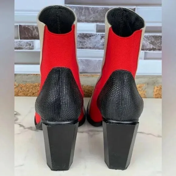UNITED NUDE Tetra Mist/Hot Red/Black boots size 7