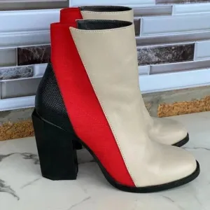UNITED NUDE Tetra Mist/Hot Red/Black boots size 7