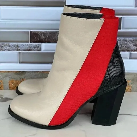 UNITED NUDE Tetra Mist/Hot Red/Black boots size 7