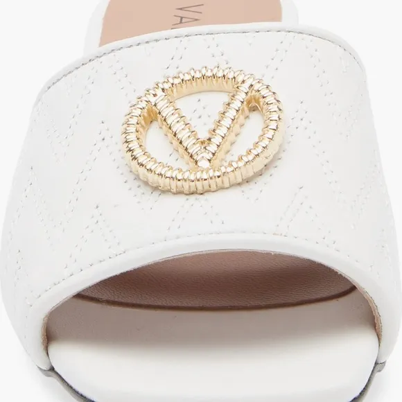 Valentino By Mario Valentino White Slide Sandals NWB&amp;T