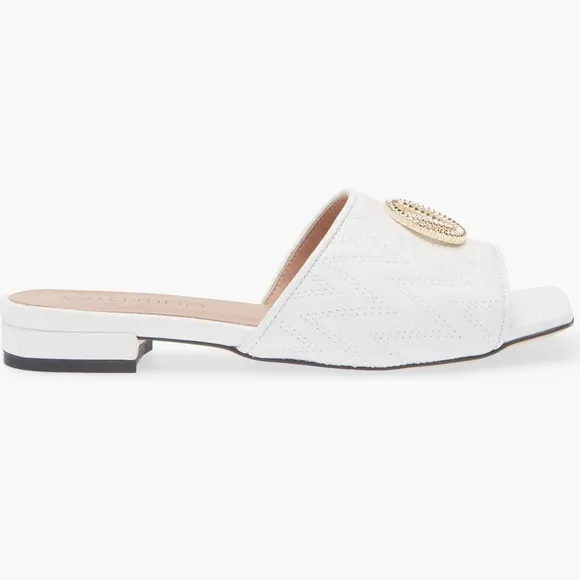 Valentino By Mario Valentino White Slide Sandals NWB&amp;T