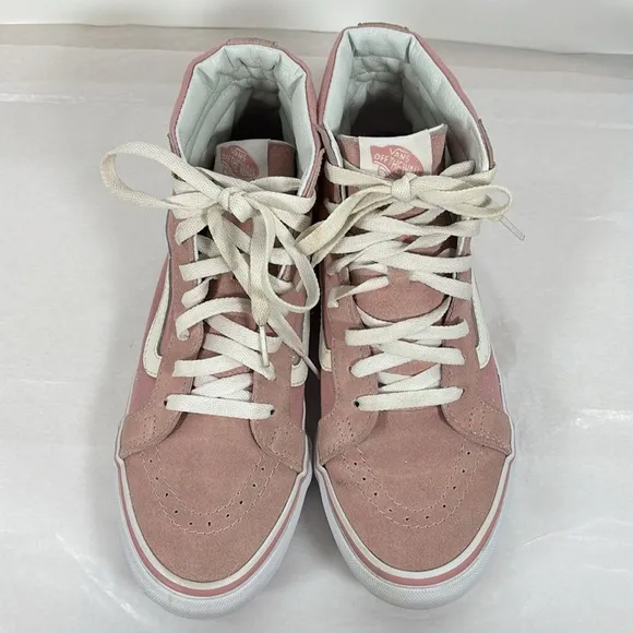 Vans Off The Wall Old Skool Sk8 Hi-Pig Shoes 9 Suede High Tops Pink Sneaker