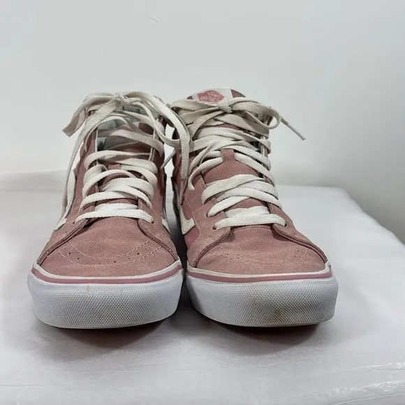 Vans Off The Wall Old Skool Sk8 Hi-Pig Shoes 9 Suede High Tops Pink Sneaker