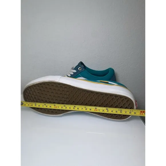 Vans Old Skool Pro Mens Sz 10 Deep Teal/Columbia/Yellow Skate Shoes Suede Canvas