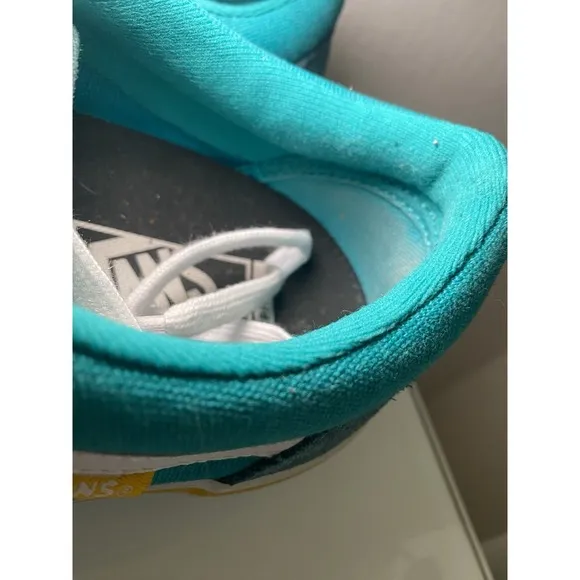 Vans Old Skool Pro Mens Sz 10 Deep Teal/Columbia/Yellow Skate Shoes Suede Canvas