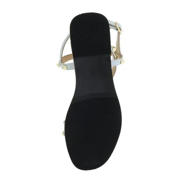 Ventutto Blue Riveted Embellished Strappy Sandals