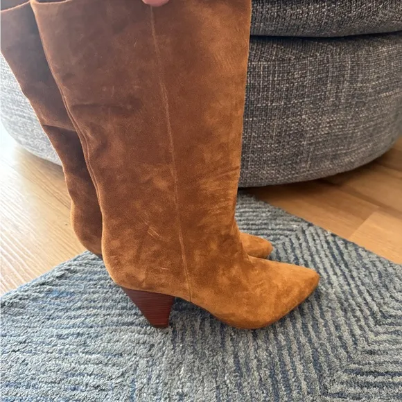Veronica Beard Blondie Slouchy Brown Suede Women's Mid Boots Size 7M