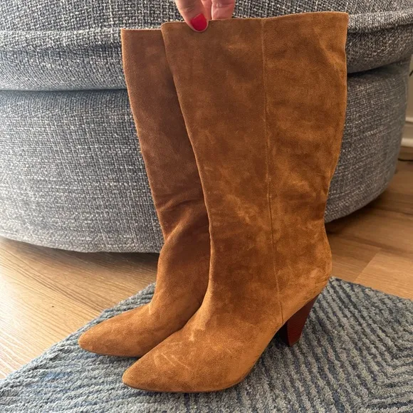 Veronica Beard Blondie Slouchy Brown Suede Women's Mid Boots Size 7M
