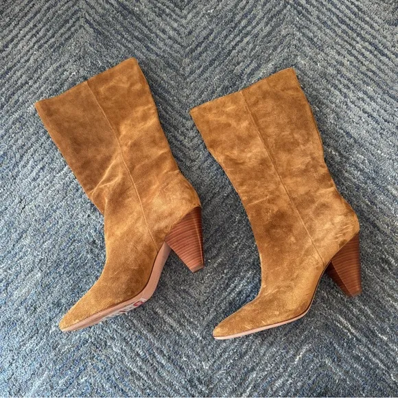 Veronica Beard Blondie Slouchy Brown Suede Women's Mid Boots Size 7M