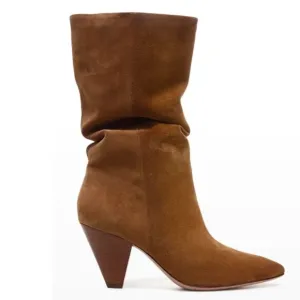 Veronica Beard Blondie Slouchy Brown Suede Women's Mid Boots Size 7M