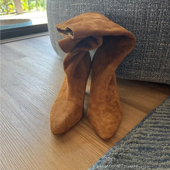 Veronica Beard Blondie Slouchy Brown Suede Women's Mid Boots Size 7M
