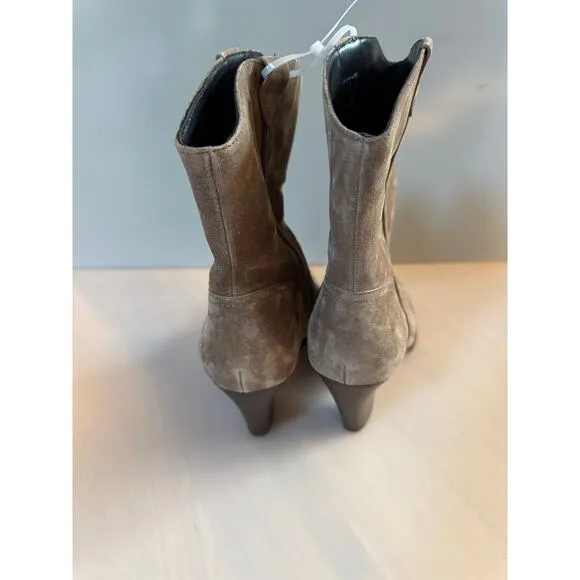 VERONICA BEARD Cody Suede Western Bootie Taupe $595.00 retail price sz 11( New)
