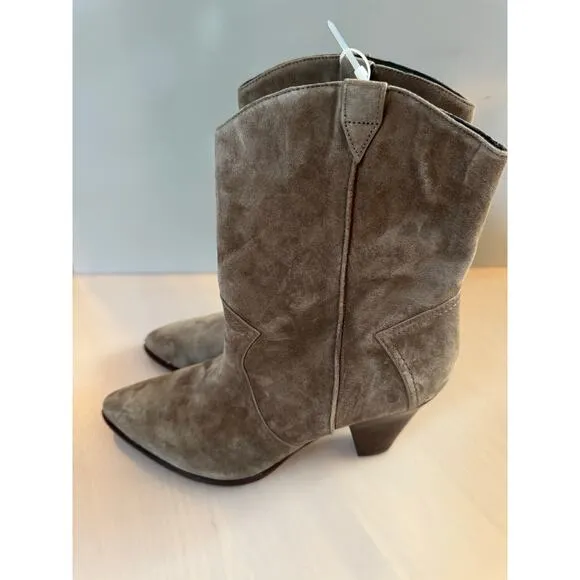VERONICA BEARD Cody Suede Western Bootie Taupe $595.00 retail price sz 11( New)