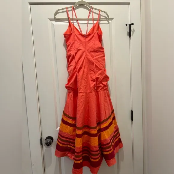 Veronica Beard Fitz Paneled Silk-Cady Midi Dress