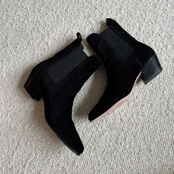 Veronica Beard Lada Black Suede Ankle Boots US 12