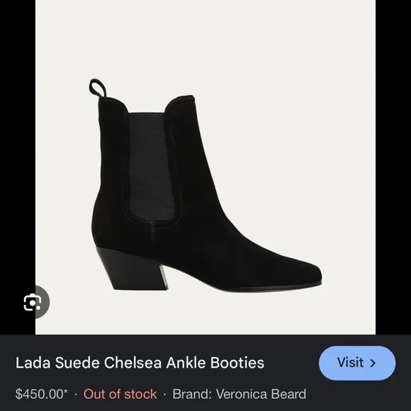 Veronica Beard Lada Black Suede Ankle Boots US 12