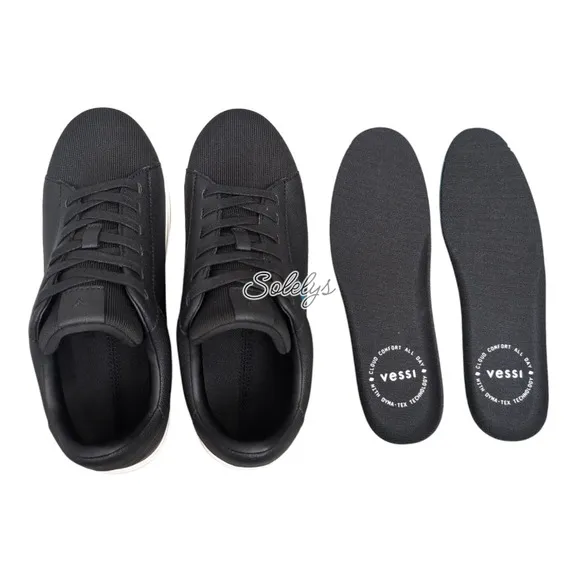 Vessi Soho 2 Black White Low Top Waterproof Vegan Leather Casual Sneaker Women 7