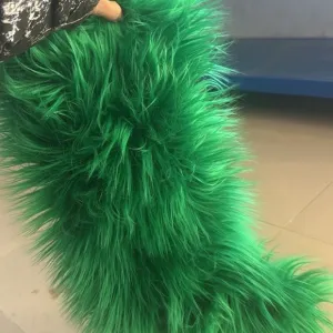 Vibrant Green Faux Fur Scarf