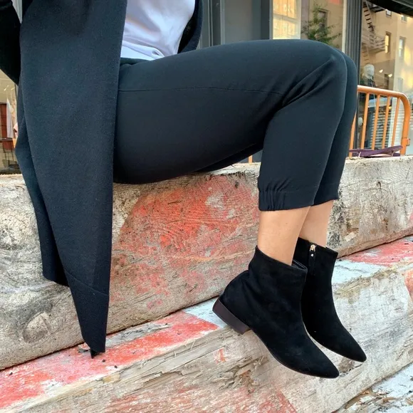 Vic Matie Black Suede Ankle Boots With Metallic He