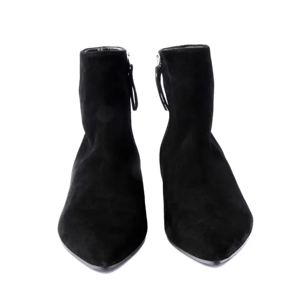 Vic Matie Black Suede Ankle Boots With Metallic He