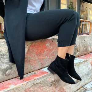 Vic Matie Black Suede Ankle Boots With Metallic He