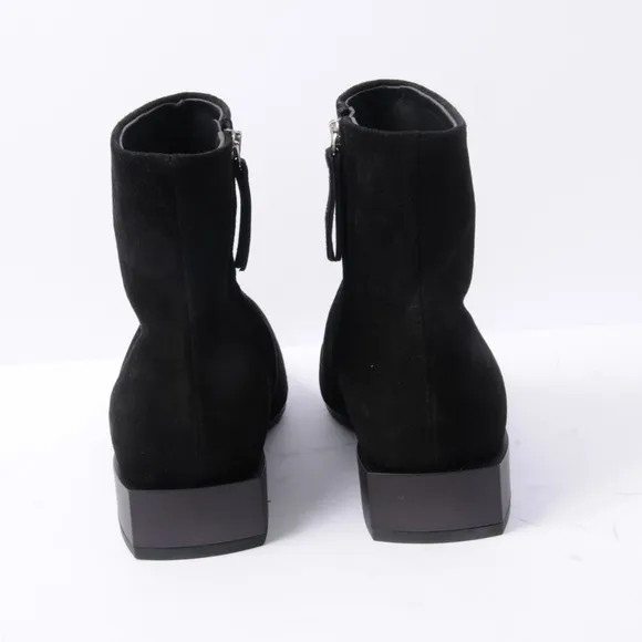 Vic Matie Black Suede Ankle Boots With Metallic He