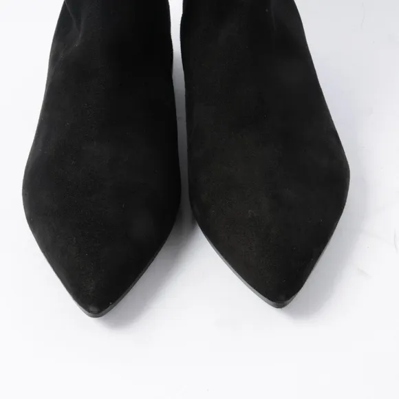 Vic Matie Black Suede Ankle Boots With Metallic He