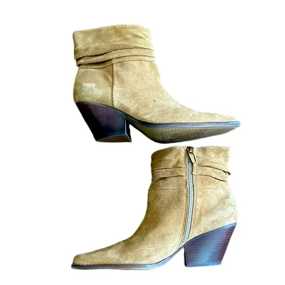 Vince Camuto Boots Slouched Suede Western Boots Nerlinji - size 8 1/2 M