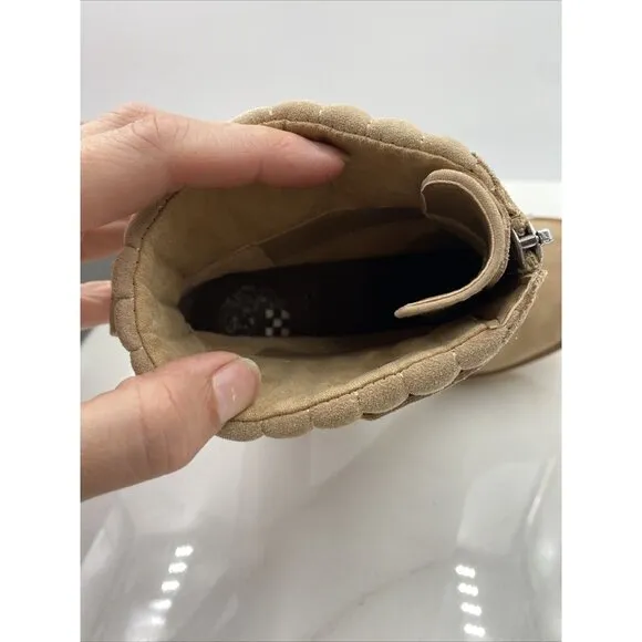 Vince Camuto Boots Women's Sz 8.5 Eberla Casual Bootie Ankle Tan Suede