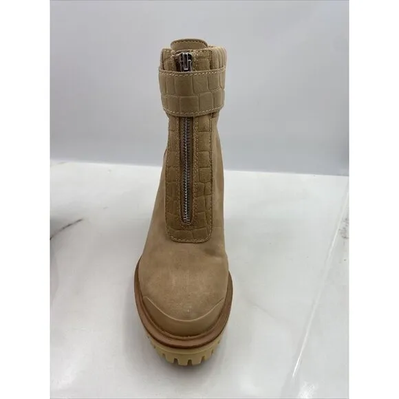Vince Camuto Boots Women's Sz 8.5 Eberla Casual Bootie Ankle Tan Suede