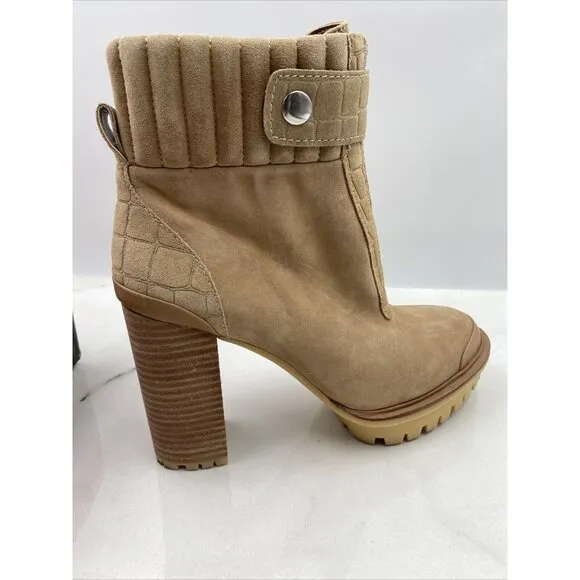 Vince Camuto Boots Women's Sz 8.5 Eberla Casual Bootie Ankle Tan Suede