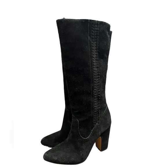 Vince Camuto Coranna tall suede heeled black boots 8.5