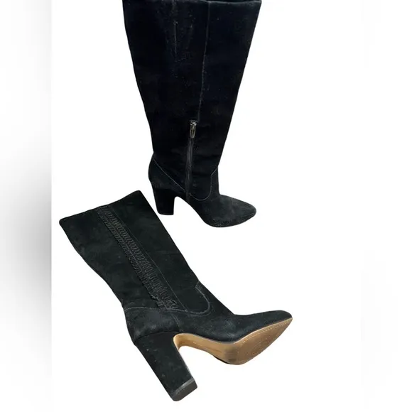 Vince Camuto Coranna tall suede heeled black boots 8.5