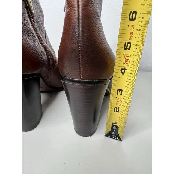 Vince Camuto Franell Cognac Leather Ankle Boots Women’s Size 10