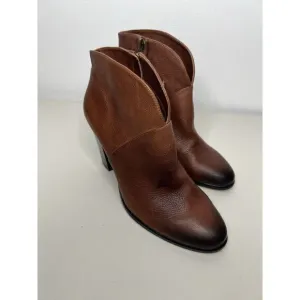Vince Camuto Franell Cognac Leather Ankle Boots Women’s Size 10
