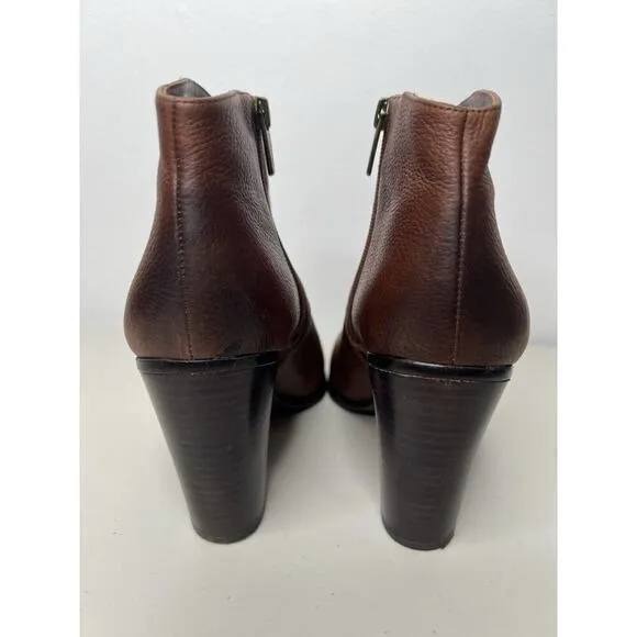 Vince Camuto Franell Cognac Leather Ankle Boots Women’s Size 10
