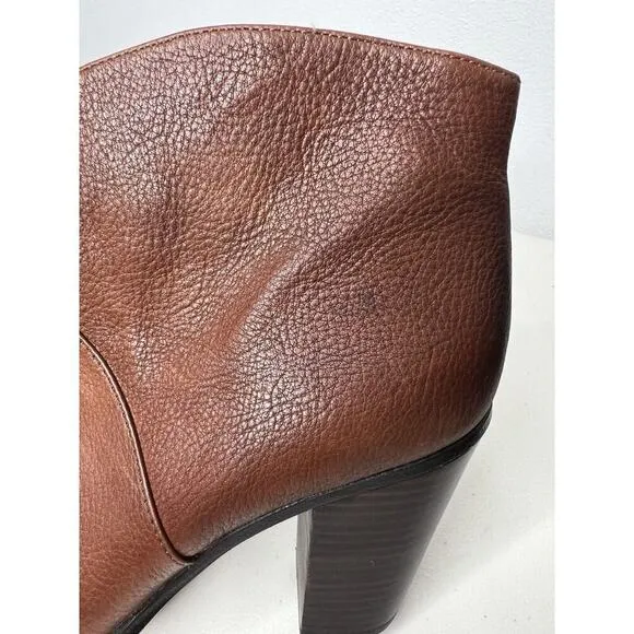 Vince Camuto Franell Cognac Leather Ankle Boots Women’s Size 10