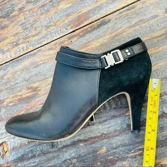 Vince Camuto Leather Suede Cut Out Heels Crop Booties