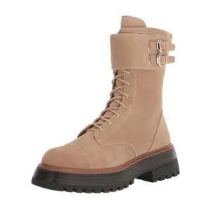 Vince Camuto Monchia Double Buckle Combat Boot Tortilla Size 8