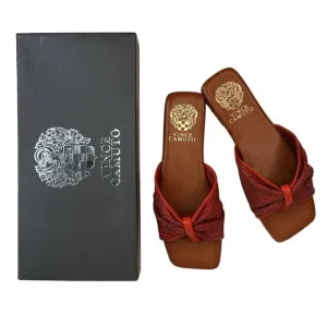 Vince Camuto NEW Womens 5.5 Slide Sandal Oxy Fire Summer Leather Shoes Red NIB