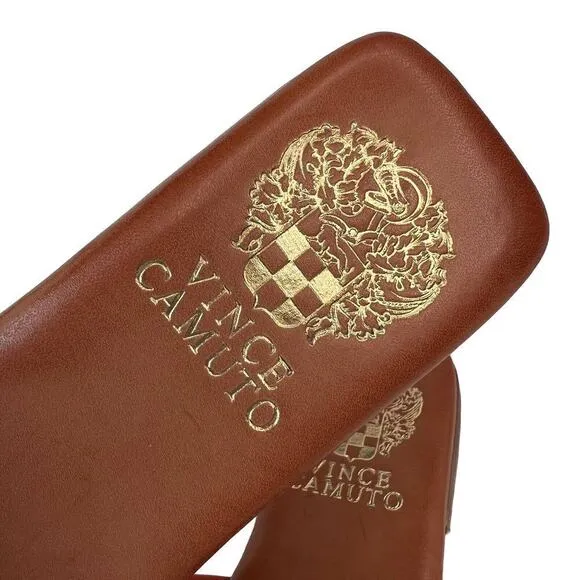 Vince Camuto NEW Womens 5.5 Slide Sandal Oxy Fire Summer Leather Shoes Red NIB