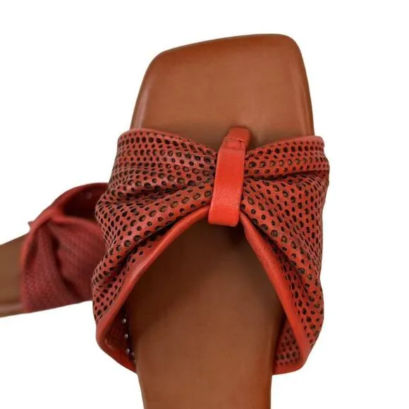 Vince Camuto NEW Womens 5.5 Slide Sandal Oxy Fire Summer Leather Shoes Red NIB