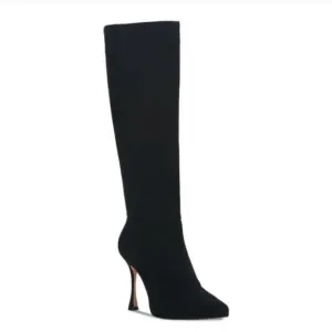 Vince Camuto Peviolia black knee high suede stiletto boots size 5 NWT