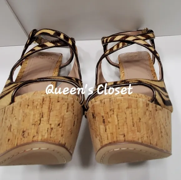 Vince Camuto | Vc Deville Zebra Print Platform Sandals | BRAND NEW