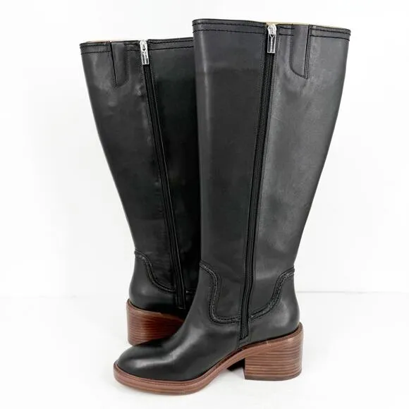 Vince Camuto Womens Vuliann Tall Boots US 9M EU 40 Black Leather NIB