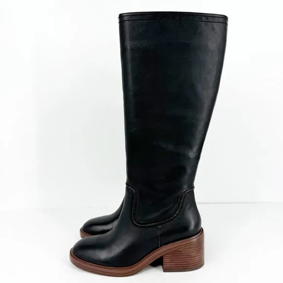 Vince Camuto Womens Vuliann Tall Boots US 9M EU 40 Black Leather NIB