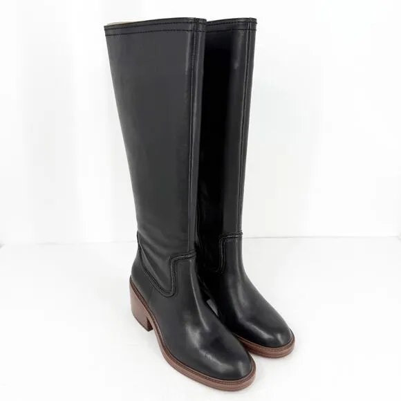 Vince Camuto Womens Vuliann Tall Boots US 9M EU 40 Black Leather NIB