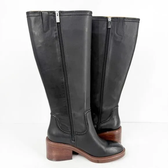 Vince Camuto Womens Vuliann Tall Boots US 9M EU 40 Black Leather NIB