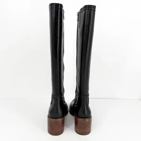Vince Camuto Womens Vuliann Tall Boots US 9M EU 40 Black Leather NIB